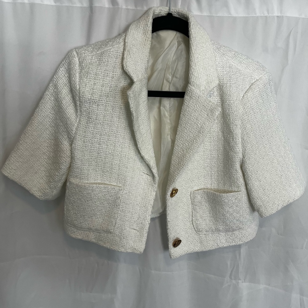 Crop Tweed Blazer